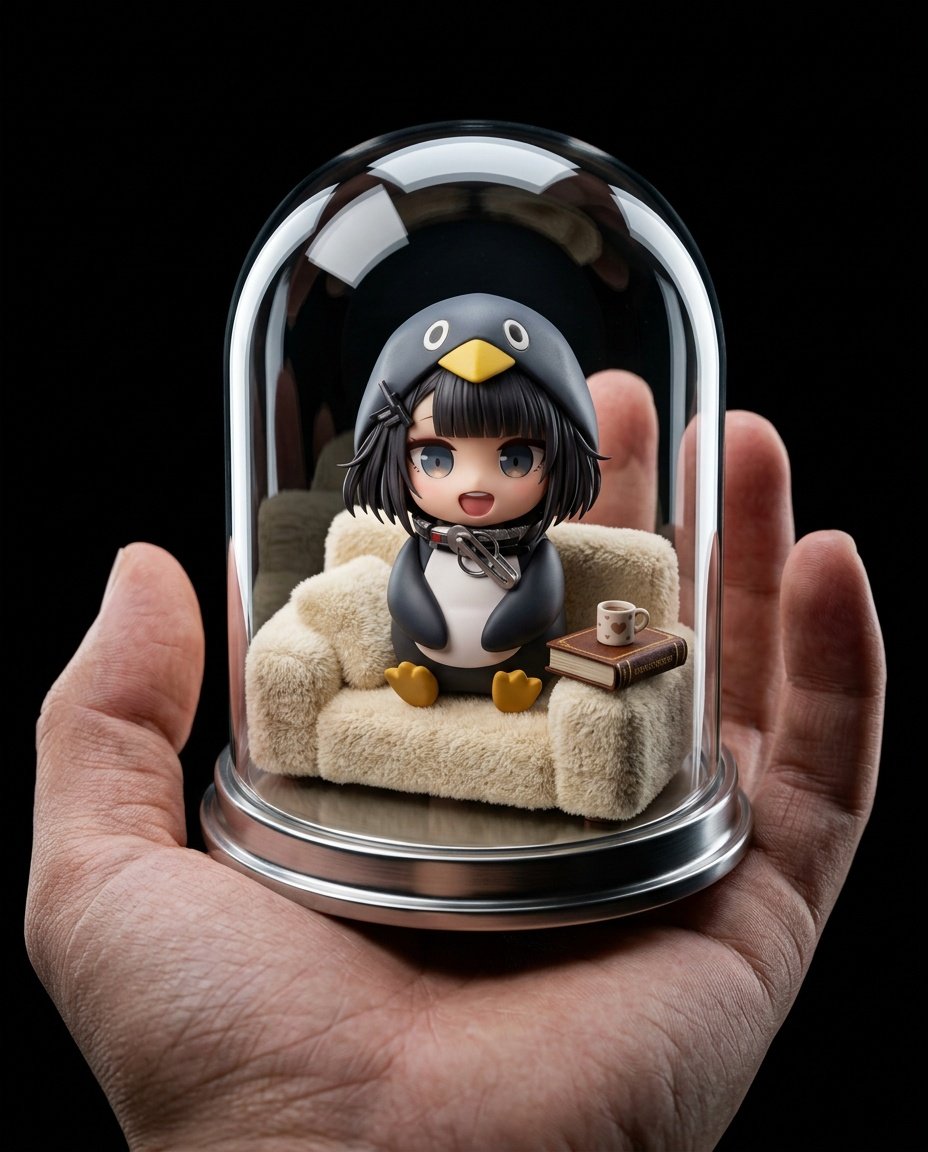 Miniature Serenity Encased in Glass Dome