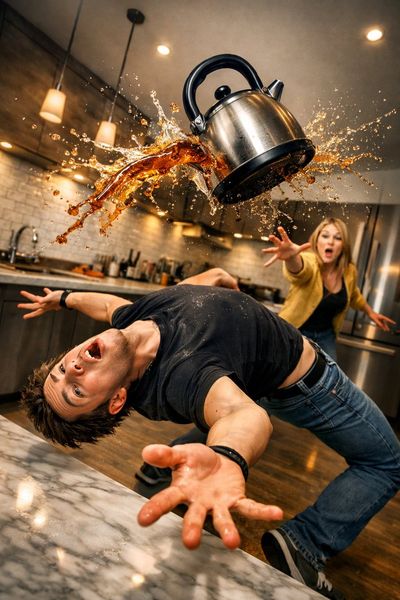 A Comedic Kitchen Chaos in Motion