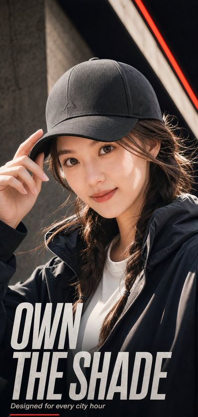 A modern baseball cap shapes the day with refined style