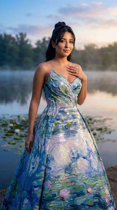 Living Art: The Monet Gown by the Lake