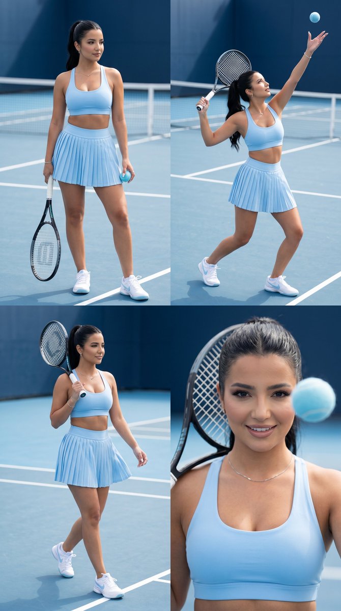 Luxury Blue Tennis: Confident Athleticism