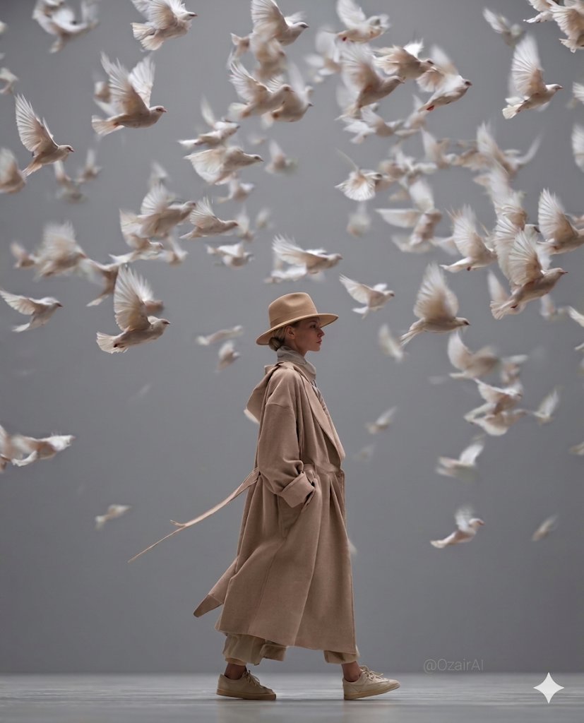 Grace in Motion Amid White Doves