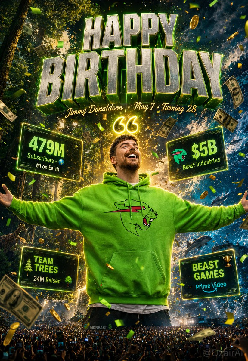 Epic Birthday Tribute for MrBeast: An Artistic Celebration