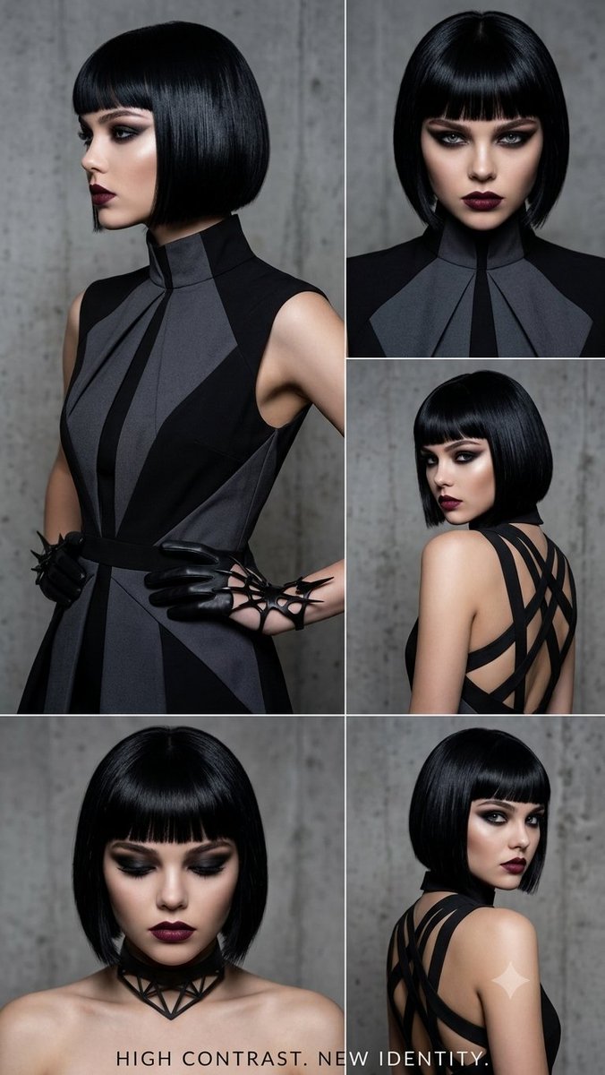 Avant-garde woman poses in high-contrast industrial portrait collage