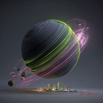 Neon Nexus: A Futuristic Urban Sphere