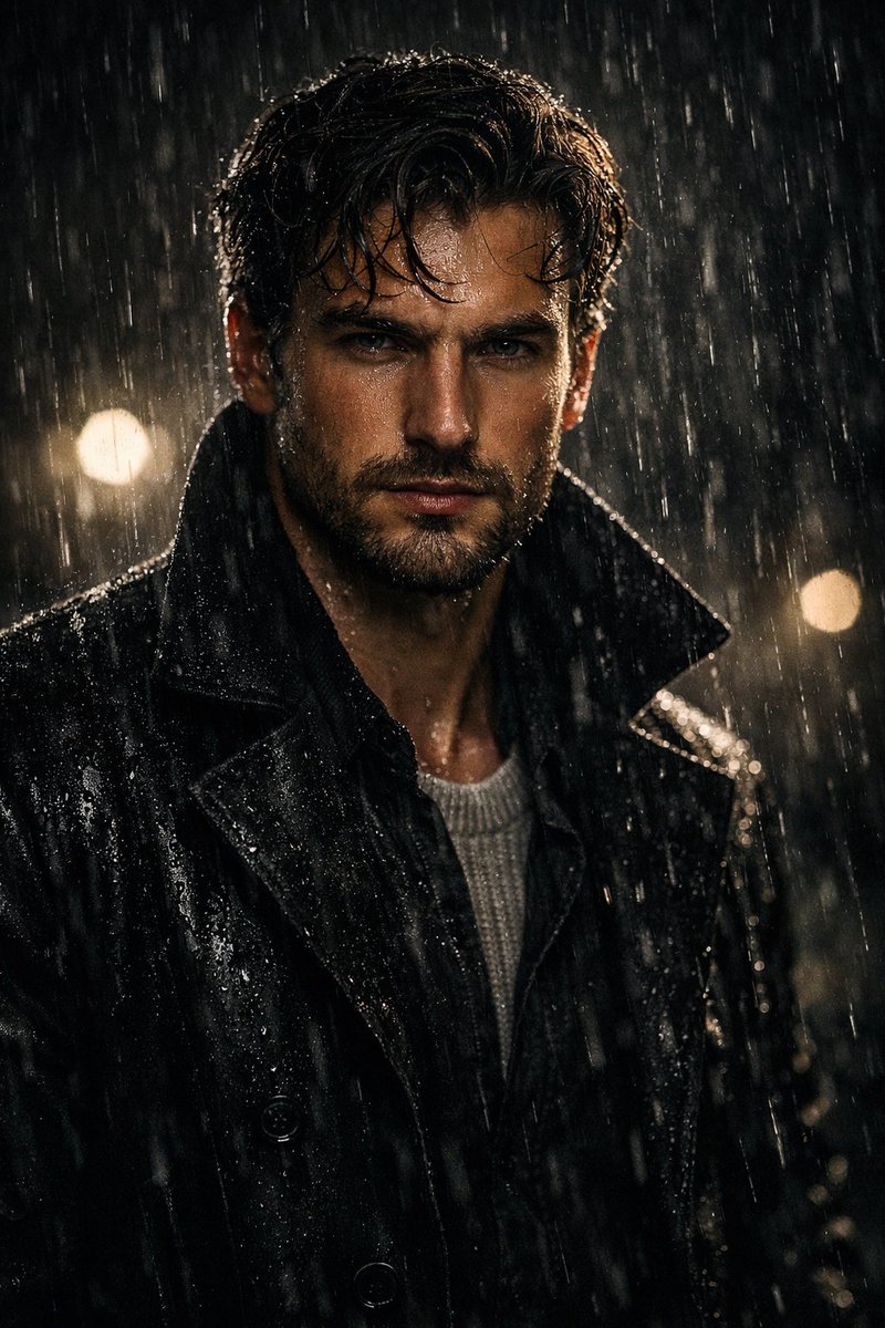 Stormy Resolve: A Portrait in Rain