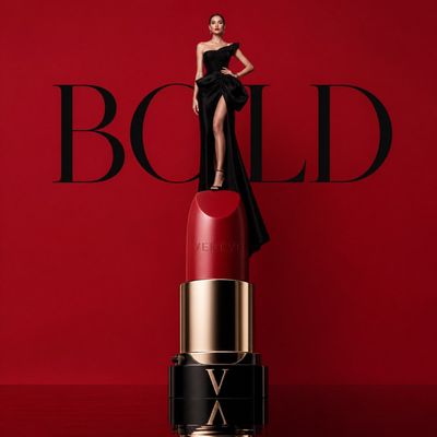 Monumental Elegance: A Red Lipstick Masterpiece