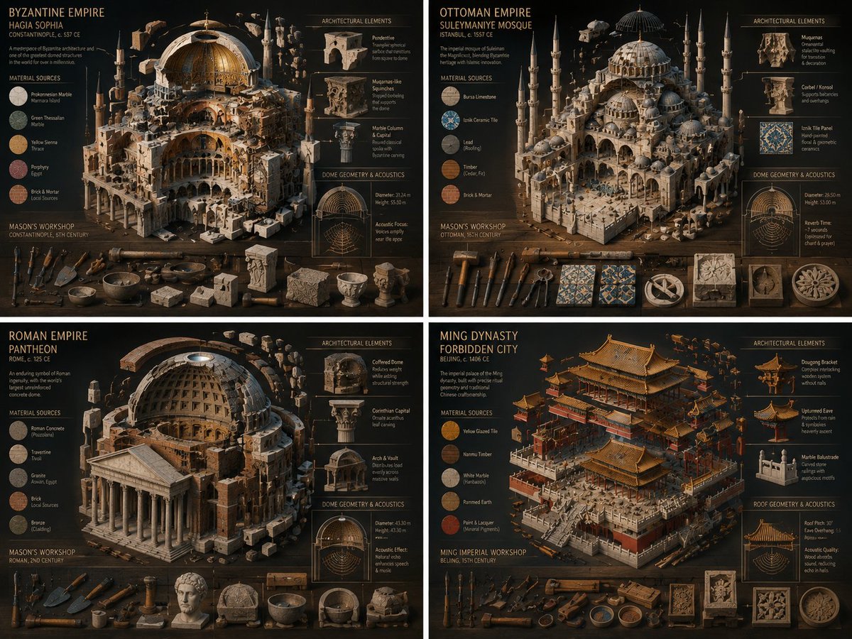 Roman Empire's Colosseum reimagined as a deconstructed infographic