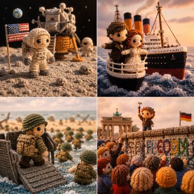 Whimsical History: Yarn-Crafted Icons