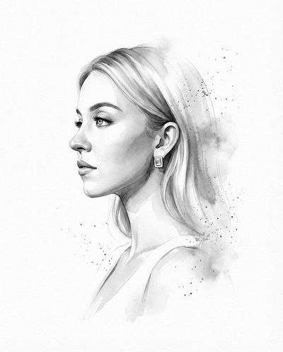 Monochrome Mastery: A Refined Ink Portrait