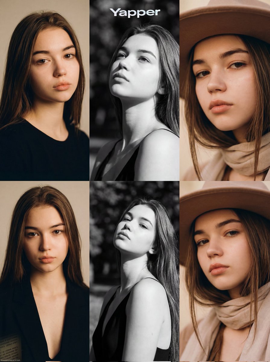Vogue-Style Triptych Portrait in Three Cinematic Moods