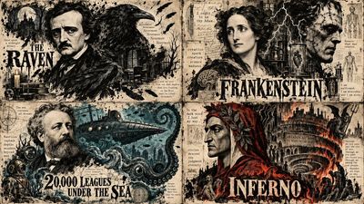 Iconic Author Portrait Fuses with Explosive Ink and Typography