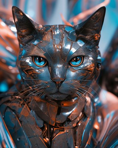 Futuristic Android in Delicate Chromatic Realism