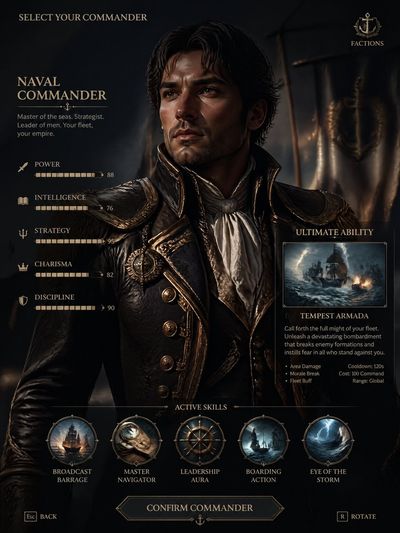Imperial Emperor Character Selection Screen