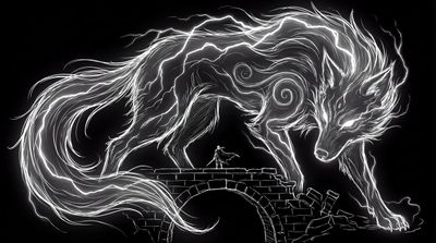 Ethereal Linework: Minimal Dark Fantasy Silhouette
