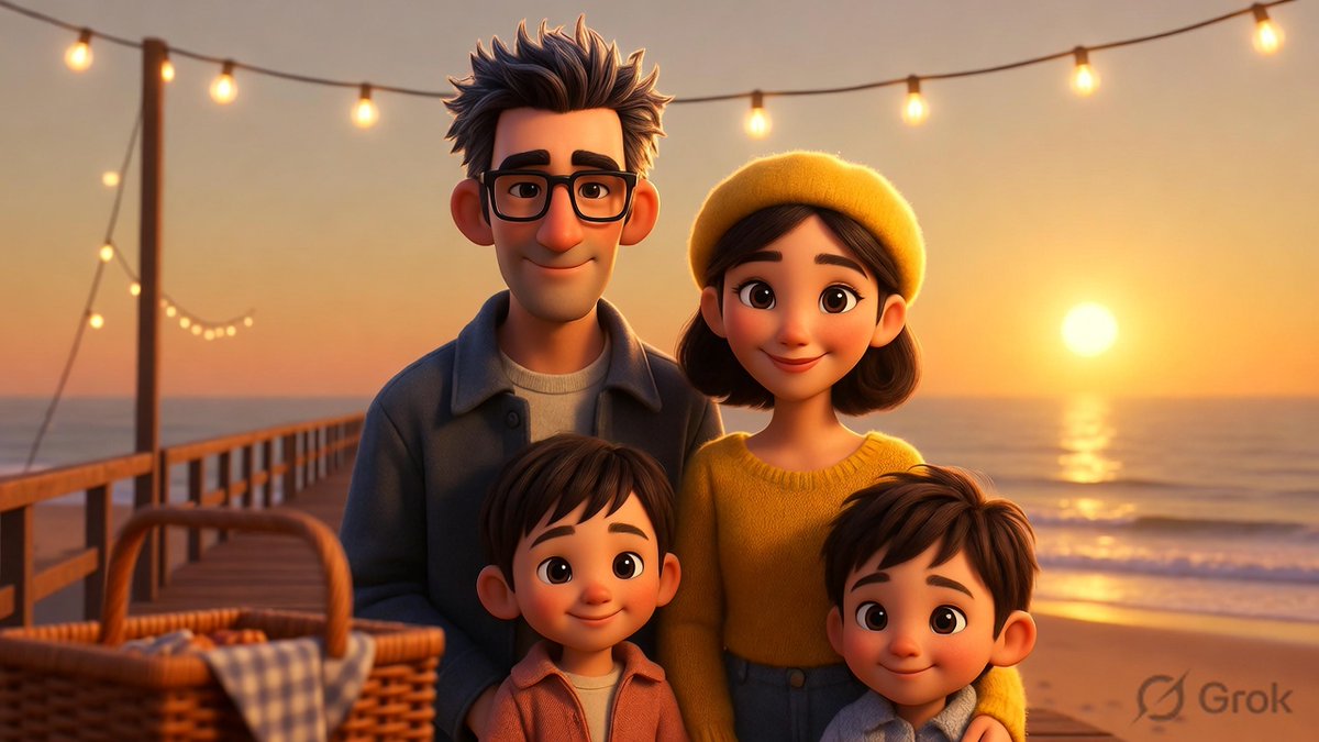 A Whimsical Family Sunset by the Beach