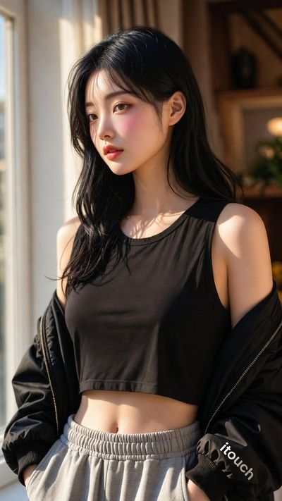 Cinematic Elegance: A Korean Woman in Golden Light