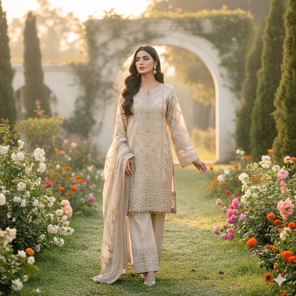 Morning Radiance: A Pakistani Elegance Unveiled