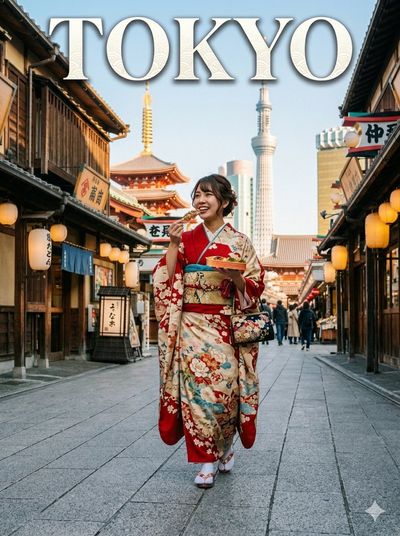 Young woman in a kimono walks through historic Kyoto streets.