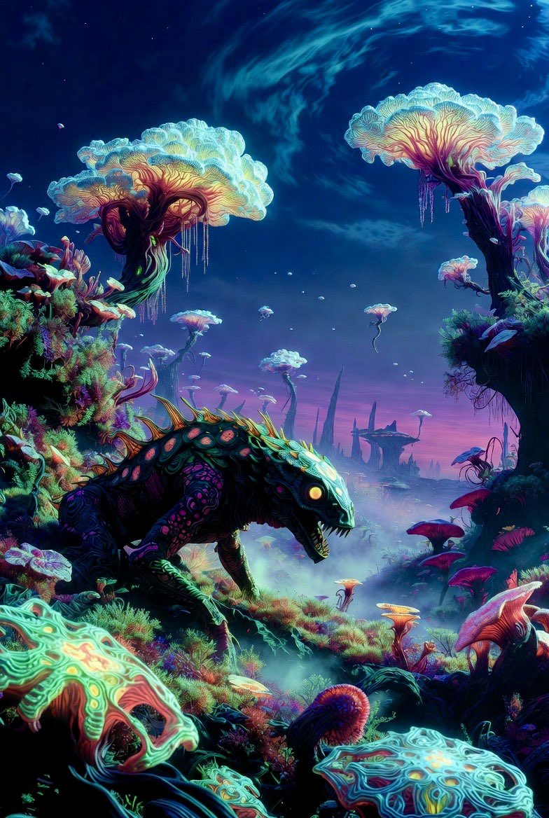 Bioluminescent Beast of the Alien Jungle