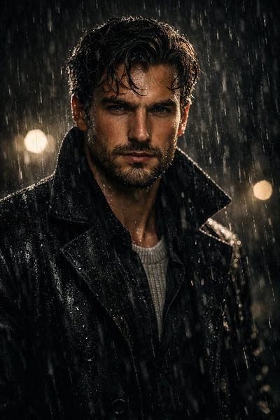 Stormy Resolve: A Portrait in Rain