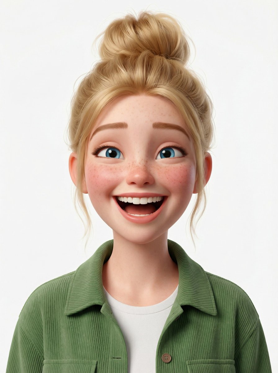Defiant Charm: Pixar-Style 3D Avatar with Edgy Flair