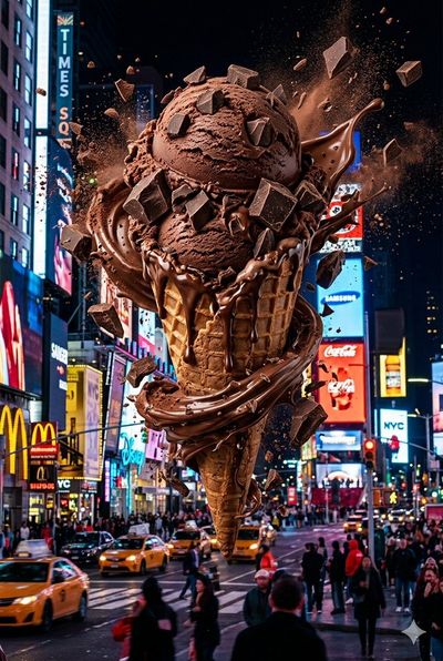 A Global Ice Cream Cascade in Surreal Motion