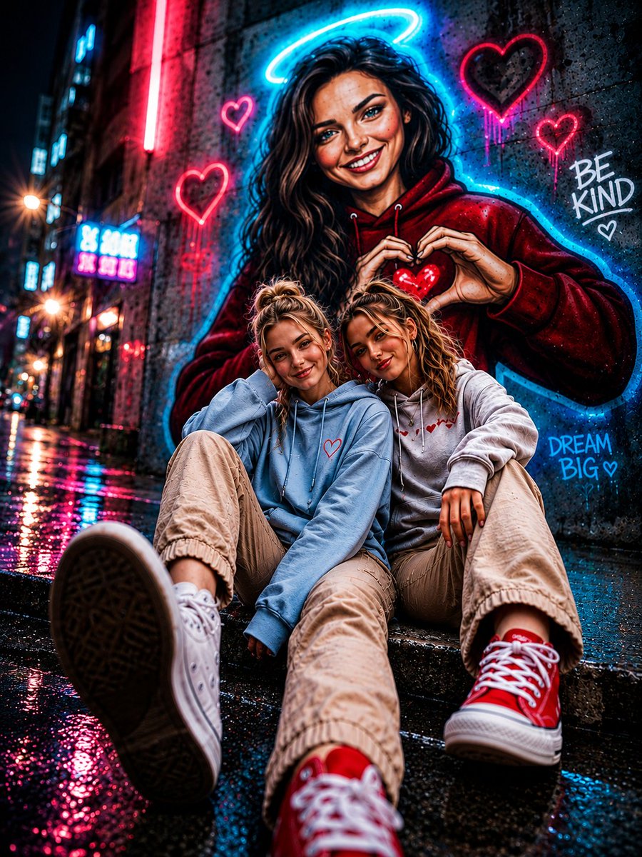 Urban Bonds: A Night of Neon Friendship