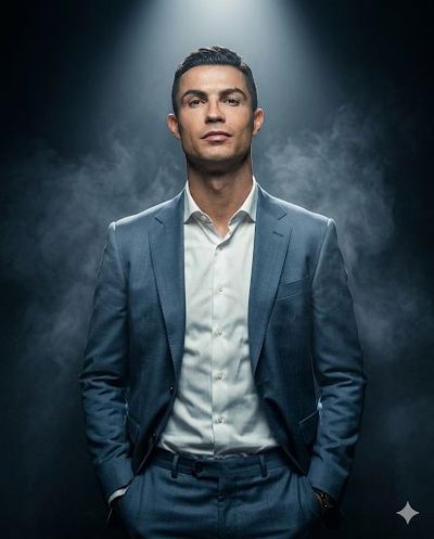 A confident man stands with hands in pockets under dramatic spotlight