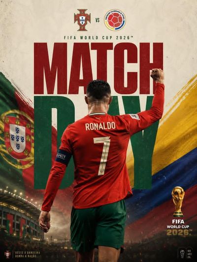 Cristiano Ronaldo walks forward with raised fist in victory pose