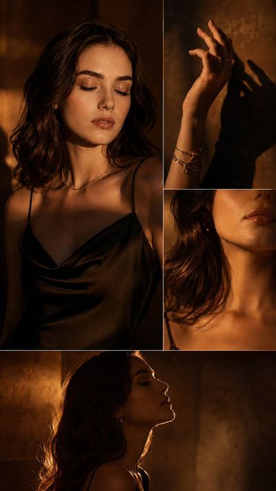 Elegant Whispers: A Fashion Portrait Collage