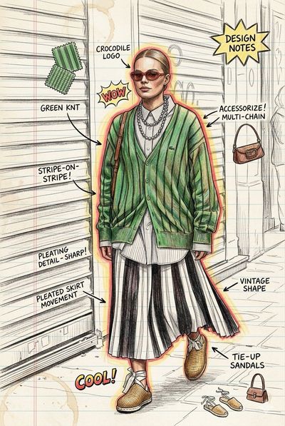 Sketchbook Style Portrait with Vibrant Annotations
