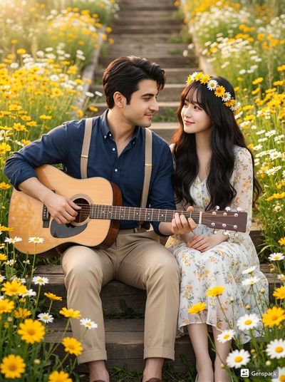 Cottage-Core Romance in a Meadow