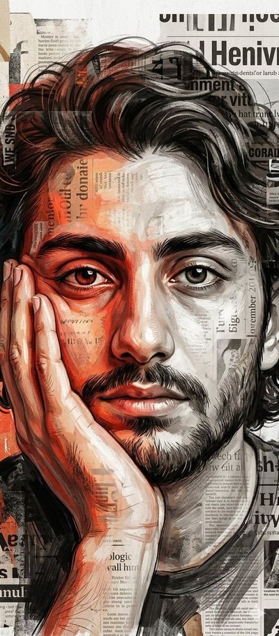 Expressive Portrait Merging Realism and Vintage Typography