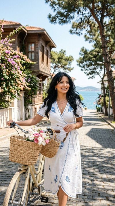 Elegant Island Escape: A Photorealistic Spring Scene