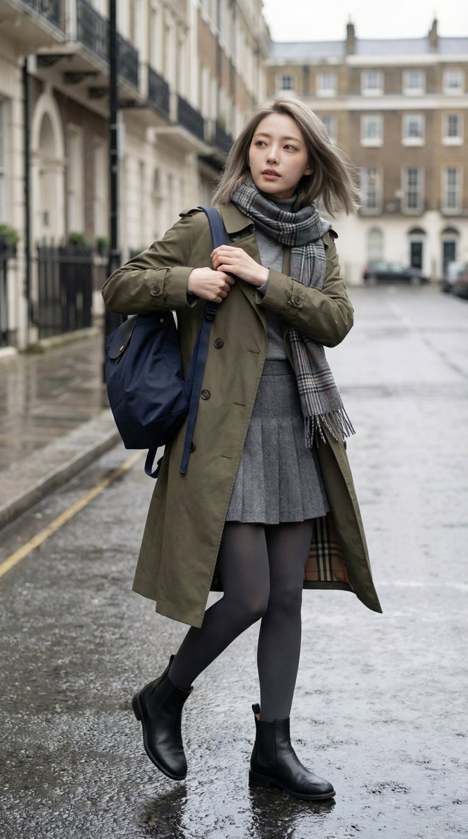 A Quiet Pause in London's Grey Streets