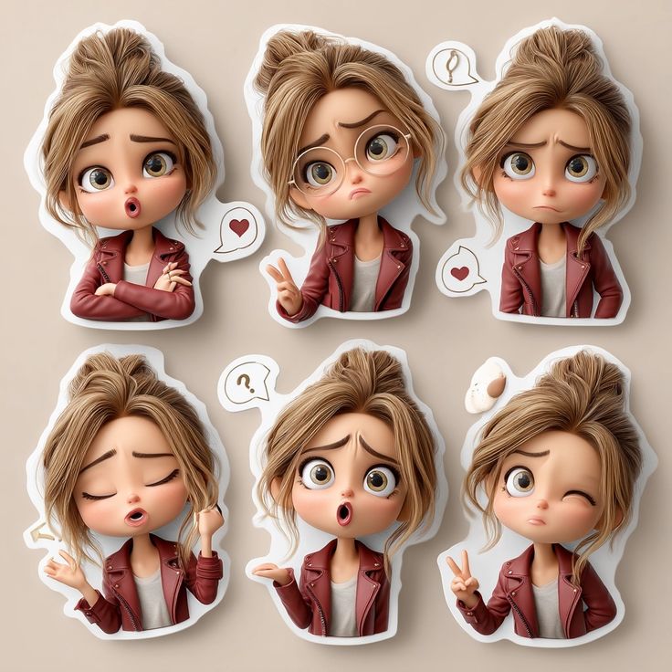 Charming Chibi Expressions: A Sticker Set Delight