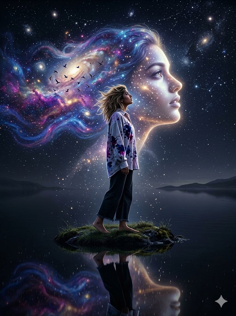 Ethereal Reflections: A Cosmic Encounter