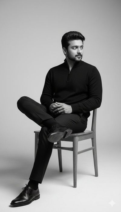 Monochrome Elegance: A Portrait of Thought
