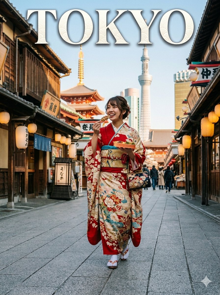 Young woman in a kimono walks through historic Kyoto streets.