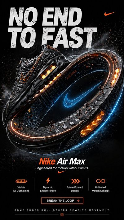 Möbius Motion: Nike Air Max Looping Into Infinity