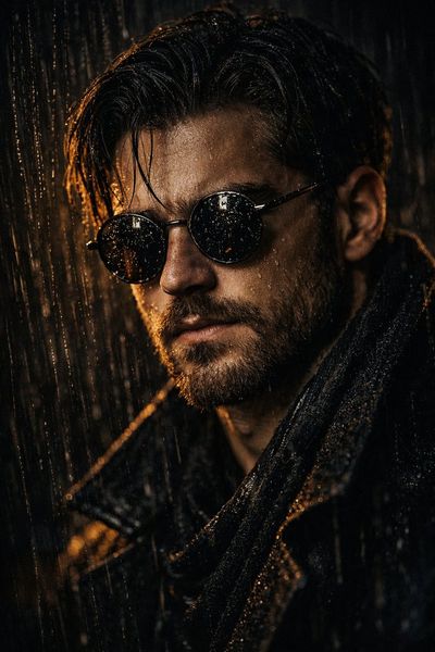 Rainy Night Reflections: A Cinematic Portrait