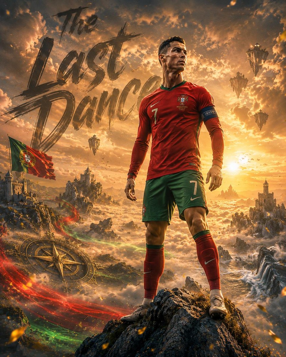 The captain stands atop a mountain peak under golden sunset