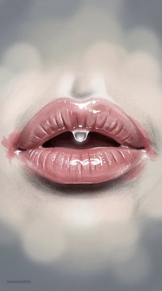 Macro Elegance: Porcelain Lips in Painterly Glow