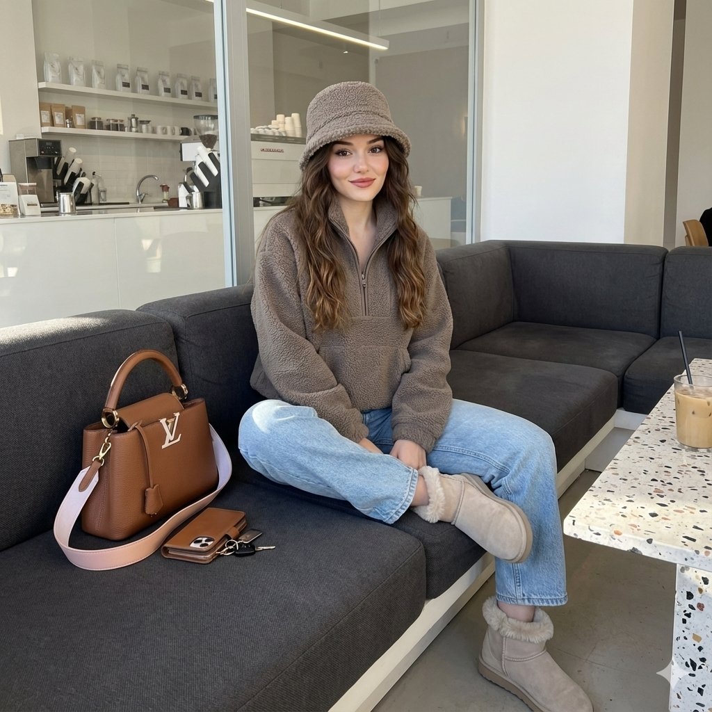Cozy Chic: A Warm Winter Moment Captured in Time