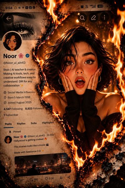 Anime girl emerges from burning Twitter profile in disbelief