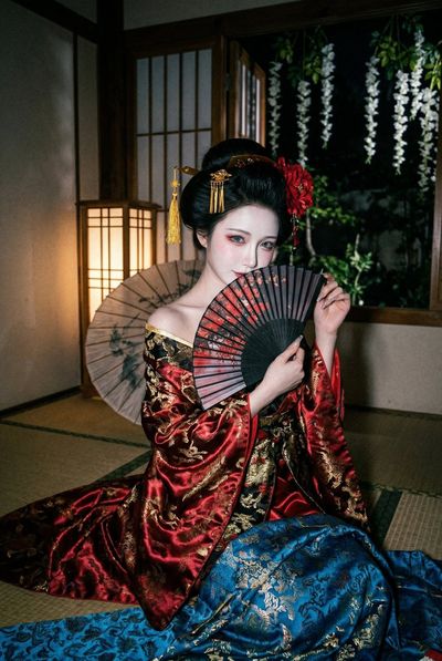 Seductive Oiran-Style Night in a Tatami Room