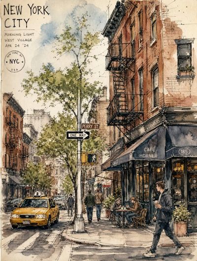 Charming European Streets: A Watercolor Journey
