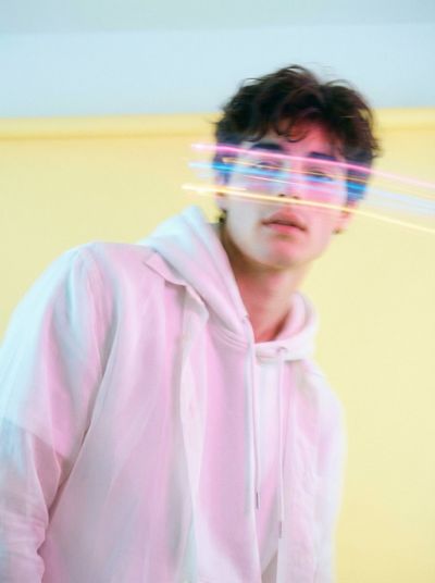 Motion Blur Magic: Pastel Portrait of a Korean Man