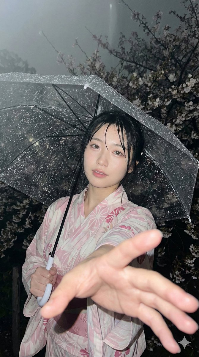 Dreamy Yukata Elegance in the Rain